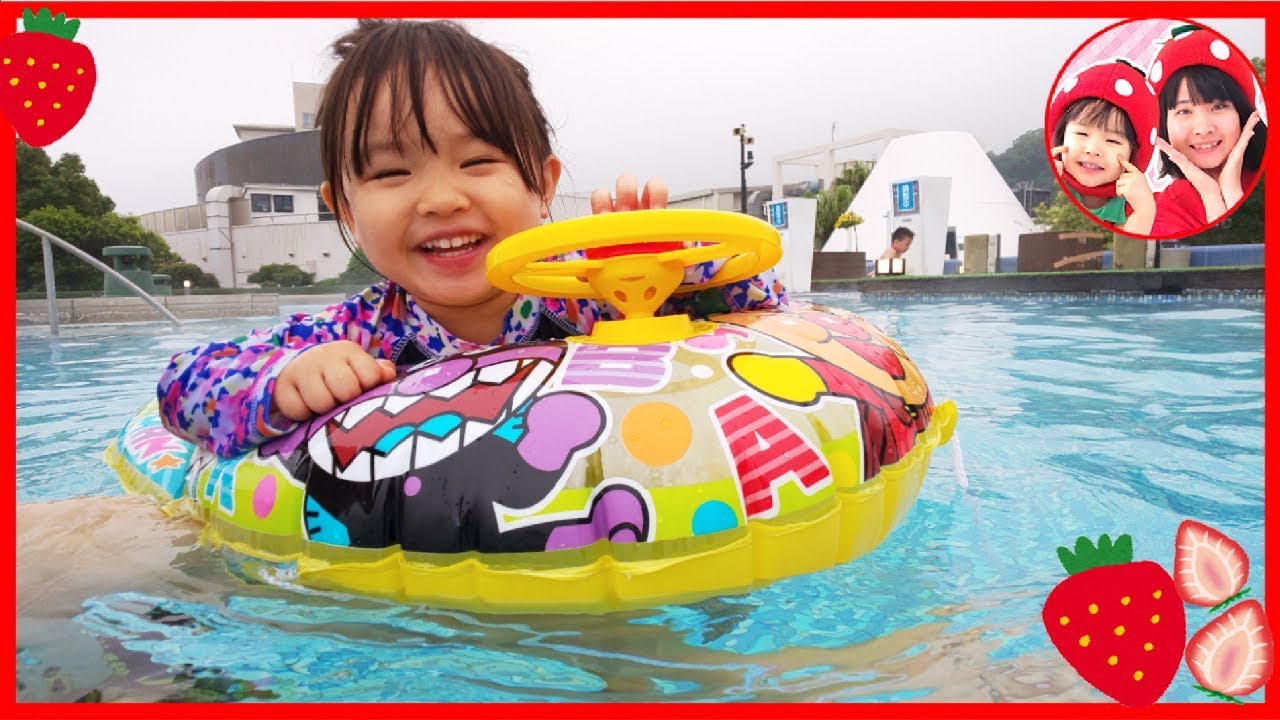 こはるちゃんと杉乃井ホテルにお泊り❤　アクアガーデンの大きなプールにこはるちゃん大興奮！！　アンパンマン　お出かけ　旅行　大分　水あそび　噴水ショー　3歳